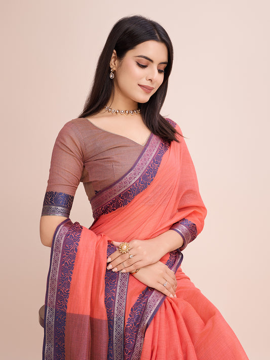 Pure Cotton Daily Wear / Uniform Saree
