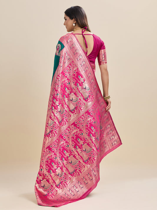 Woven Banarasi Silk Blend Saree