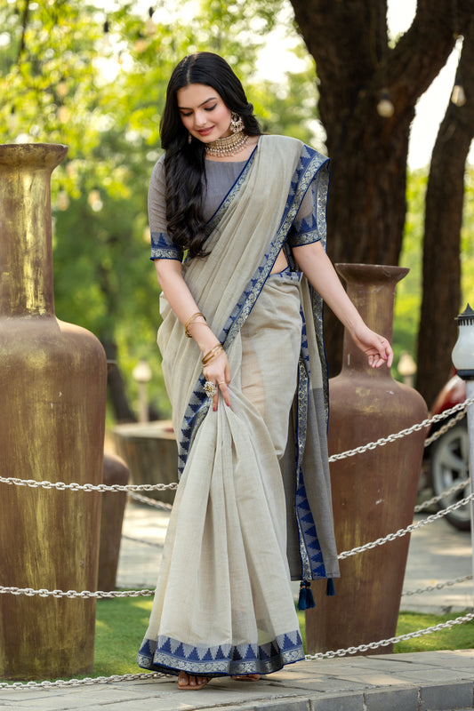 Pure Cotton Daily Wear / Uniform Saree