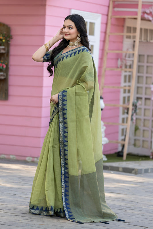 Pure Cotton Daily Wear / Uniform Saree