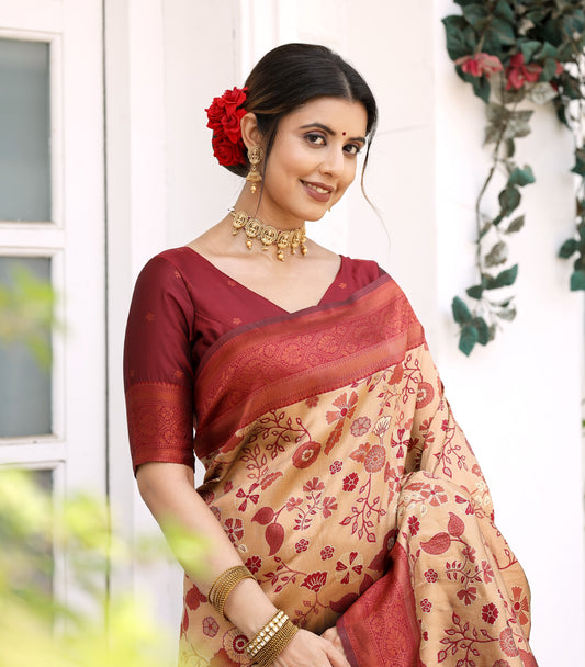 Woven Banarasi Silk Blend Saree