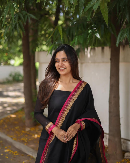 Kanchi Cotton Straight Kurti with Dupatta