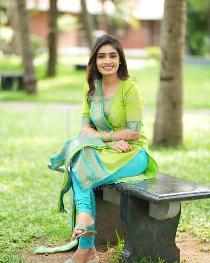 Kanchi Cotton Straight Kurti with Dupatta