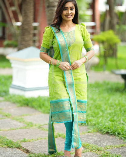 Kanchi Cotton Straight Kurti with Dupatta
