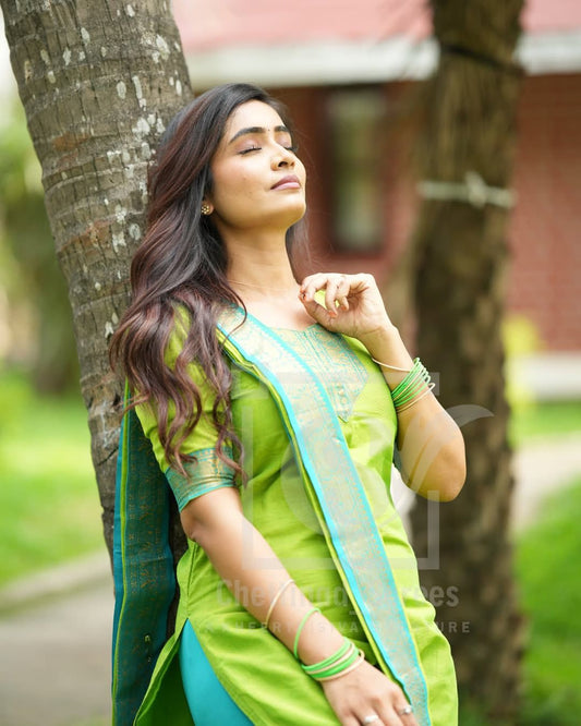 Kanchi Cotton Straight Kurti with Dupatta