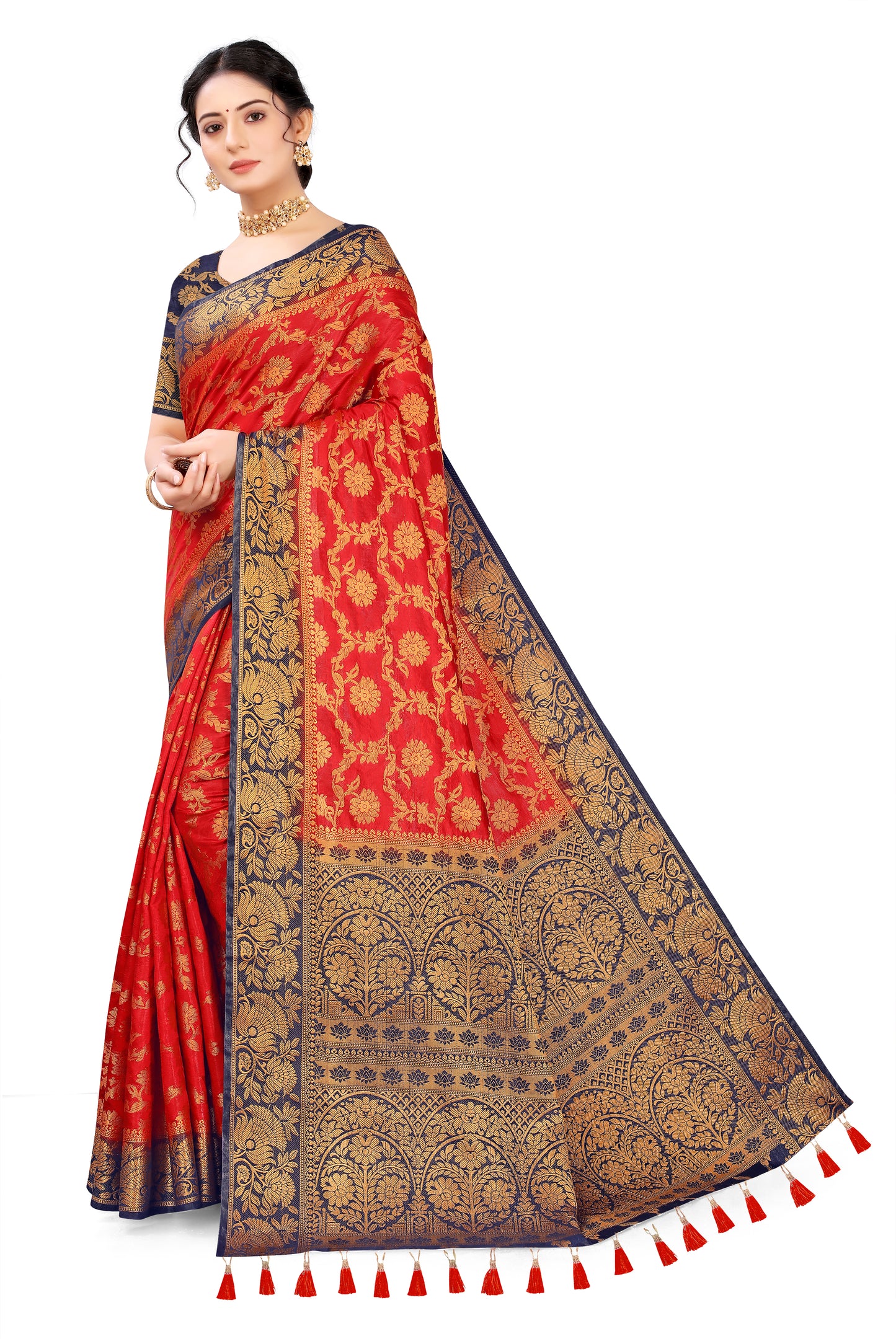 Woven Banarasi Cotton Silk Saree