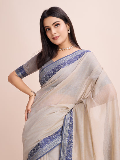 Pure Cotton Daily Wear / Uniform Saree