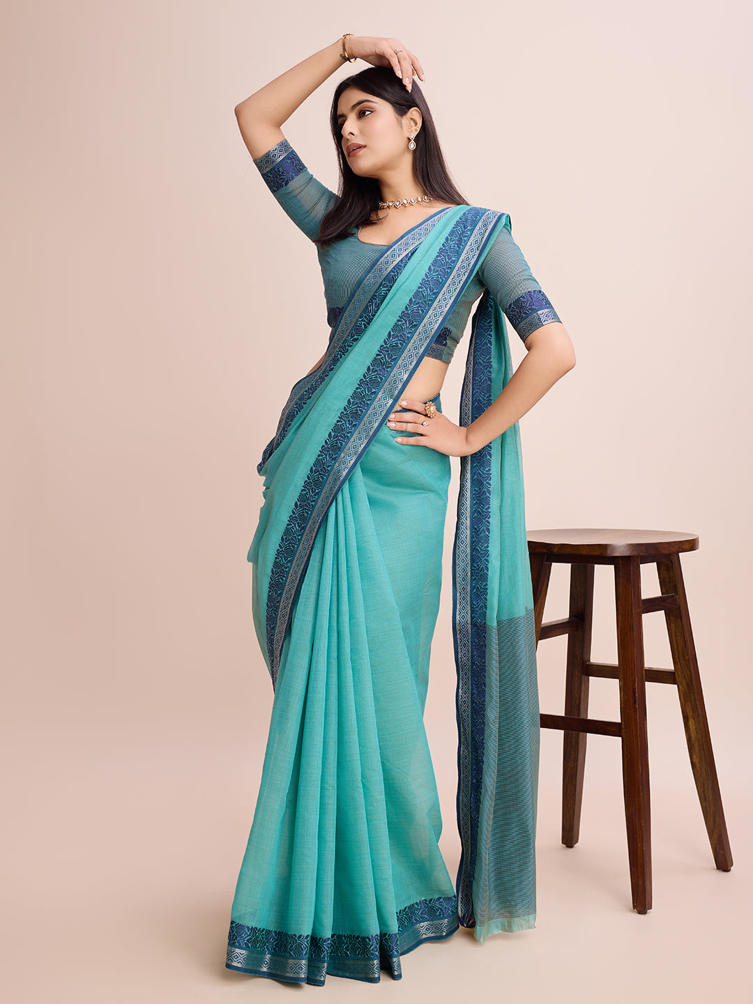 Pure Cotton Daily Wear / Uniform Saree