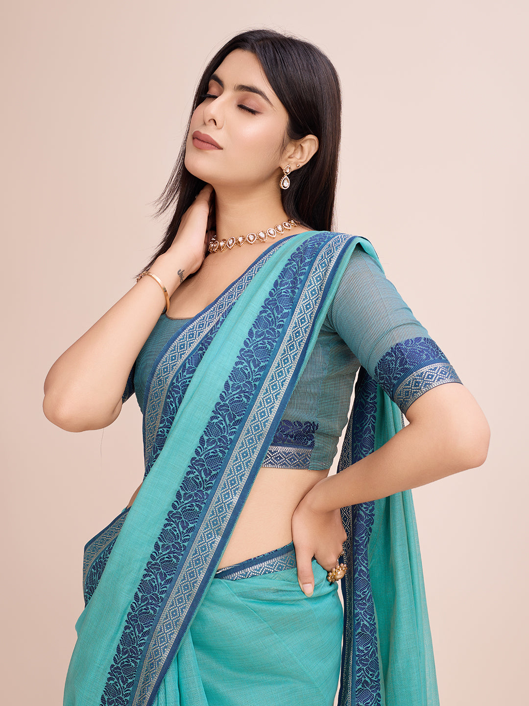 Pure Cotton Daily Wear / Uniform Saree