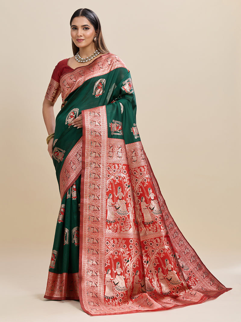Woven Banarasi Silk Blend Saree