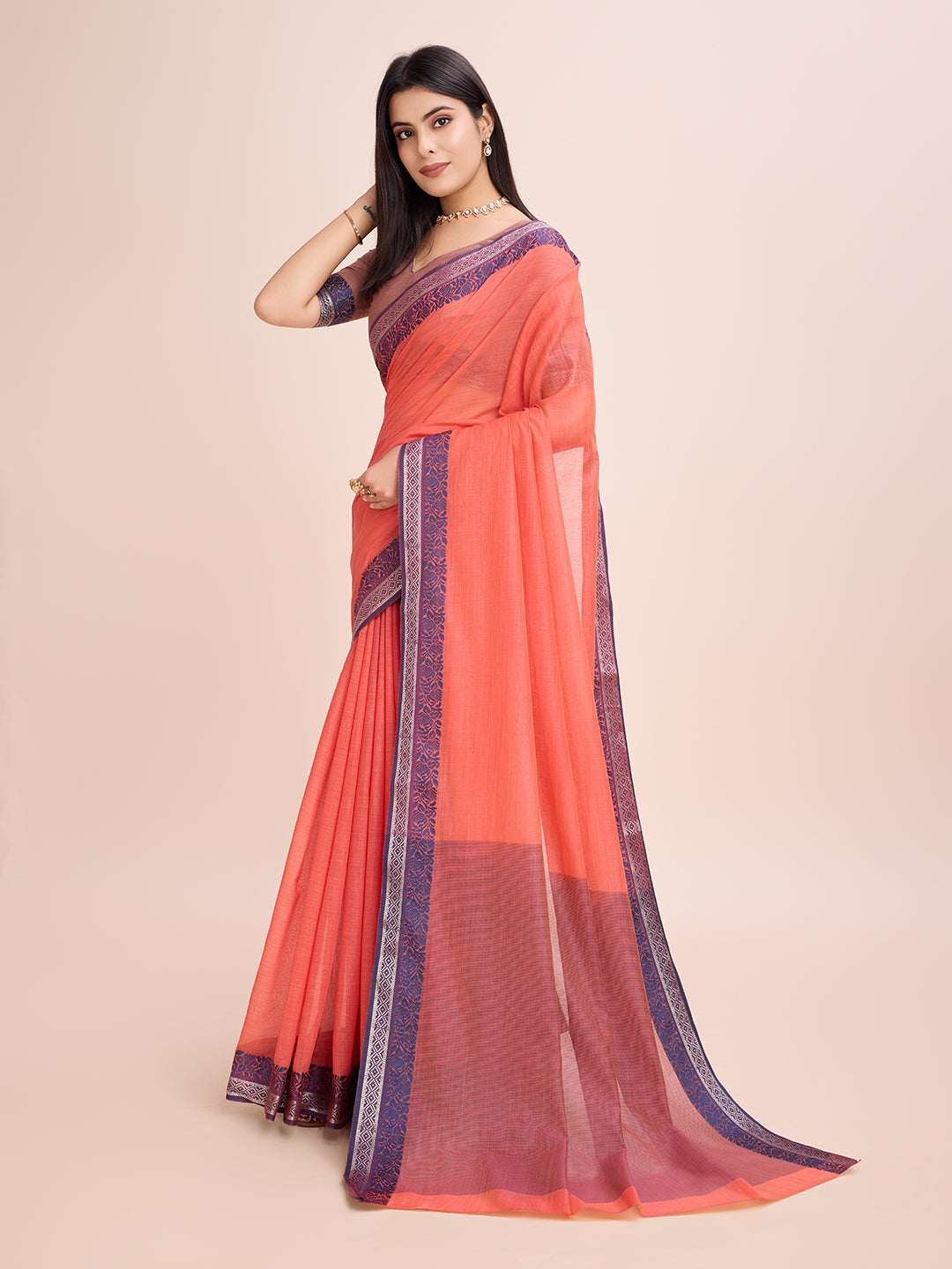 Pure Cotton Daily Wear / Uniform Saree