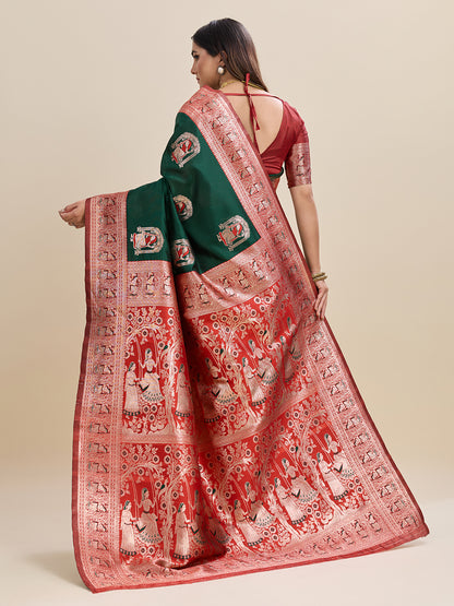 Woven Banarasi Silk Blend Saree