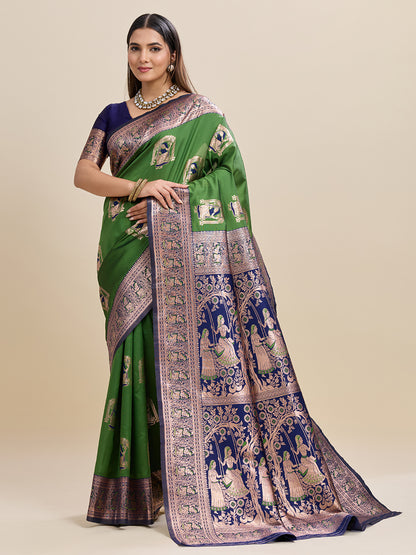 Woven Banarasi Silk Blend Saree