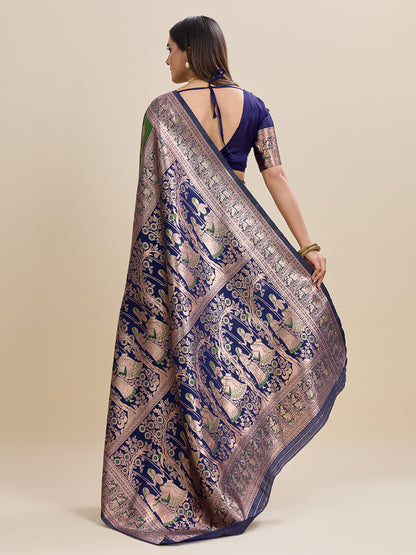 Woven Banarasi Silk Blend Saree