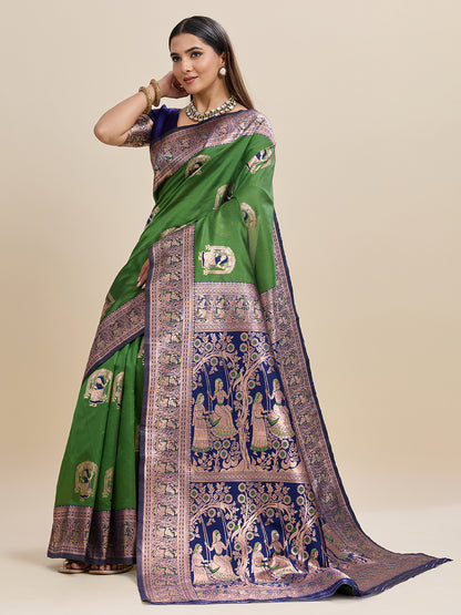 Woven Banarasi Silk Blend Saree