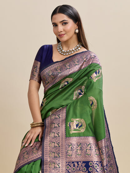 Woven Banarasi Silk Blend Saree