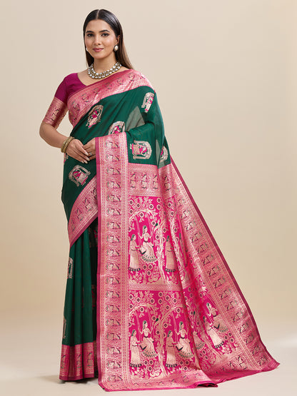 Woven Banarasi Silk Blend Saree