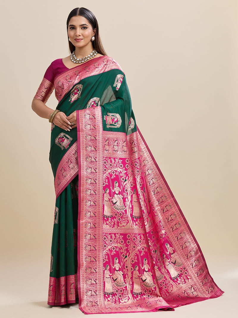 Woven Banarasi Silk Blend Saree