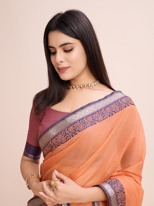 Pure Cotton Daily Wear / Uniform Saree