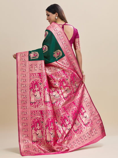 Woven Banarasi Silk Blend Saree