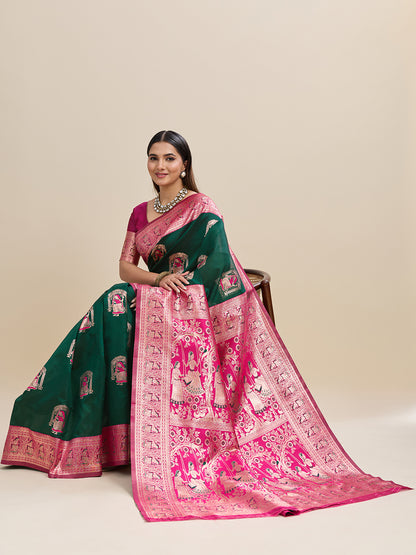 Woven Banarasi Silk Blend Saree