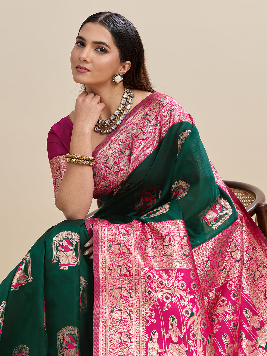 Woven Banarasi Silk Blend Saree