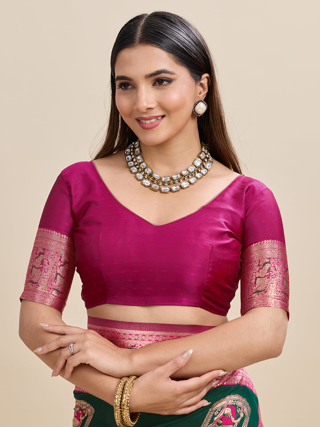 Woven Banarasi Silk Blend Saree