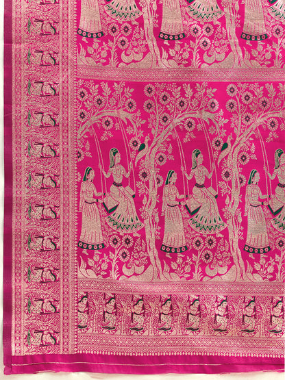 Woven Banarasi Silk Blend Saree