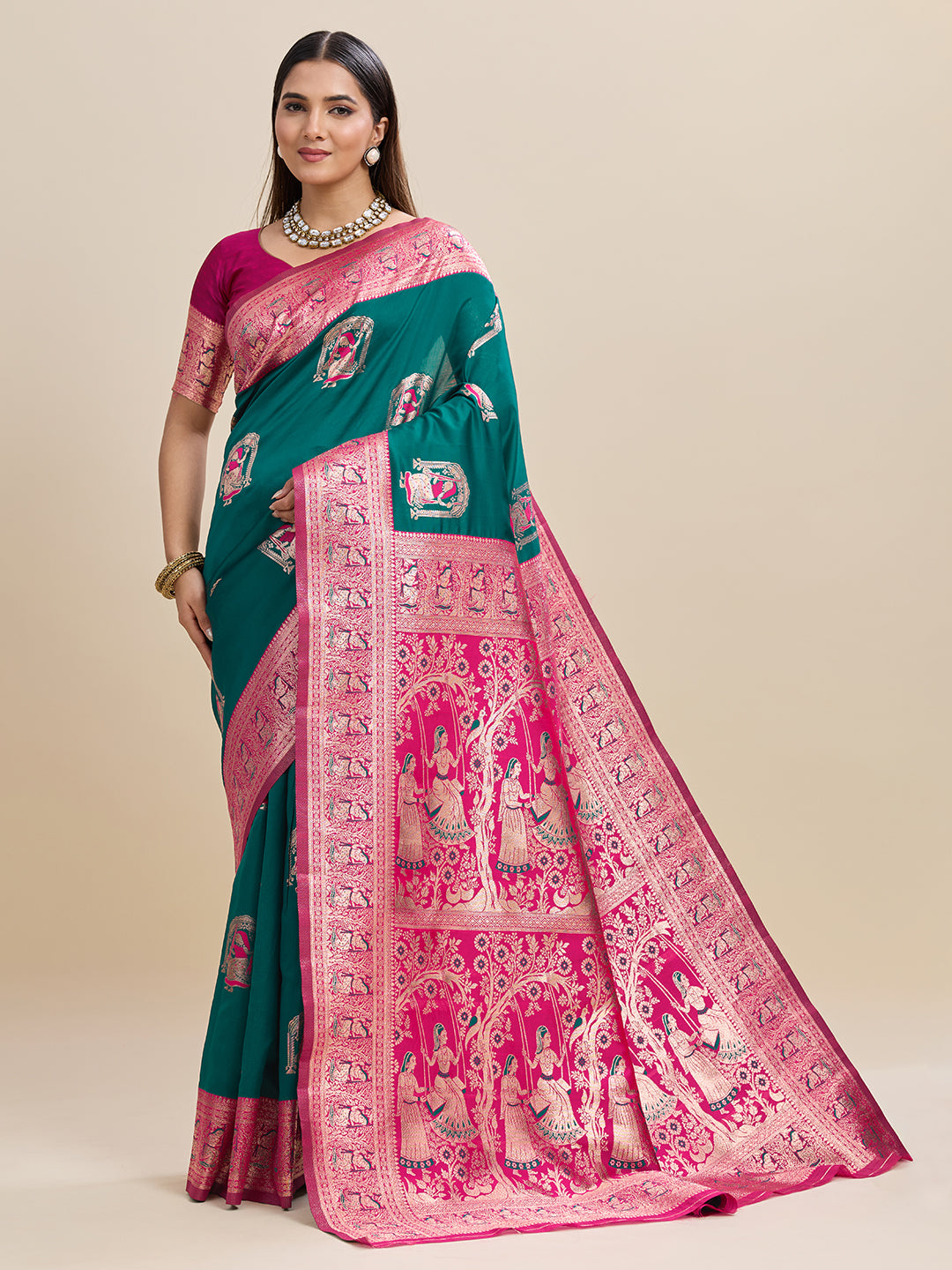 Woven Banarasi Silk Blend Saree