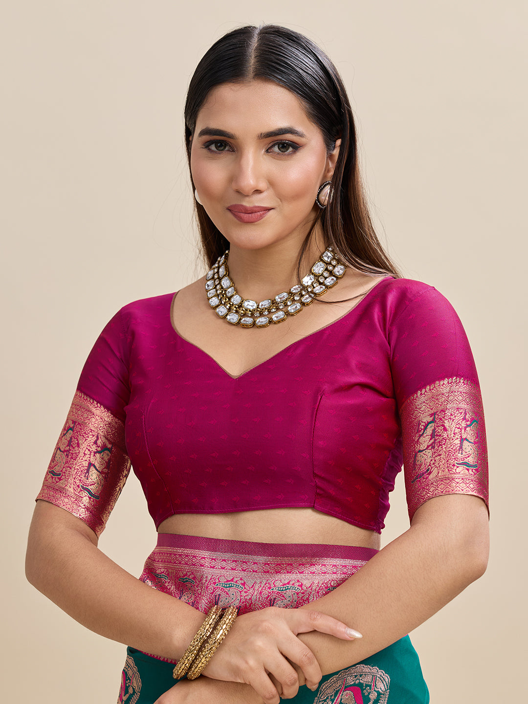 Woven Banarasi Silk Blend Saree