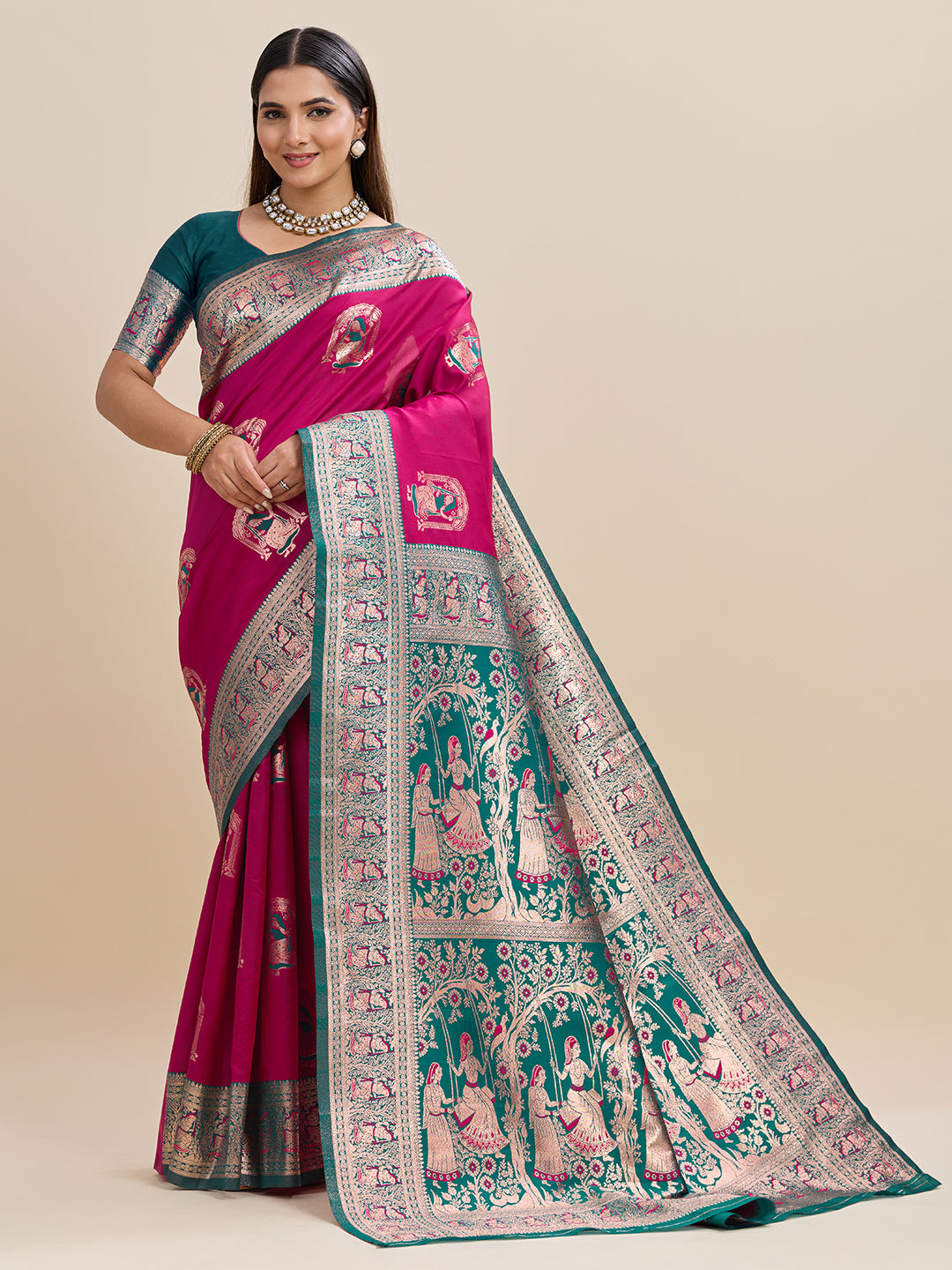 Woven Banarasi Silk Blend Saree