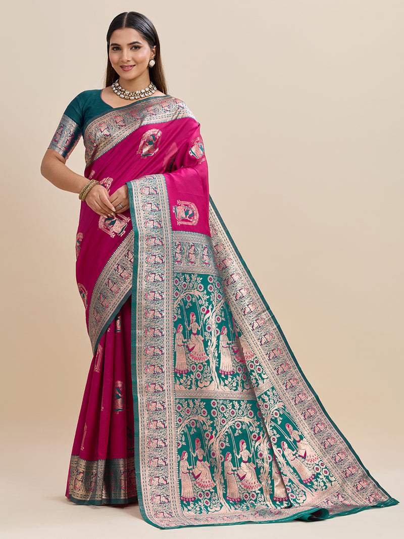 Woven Banarasi Silk Blend Saree