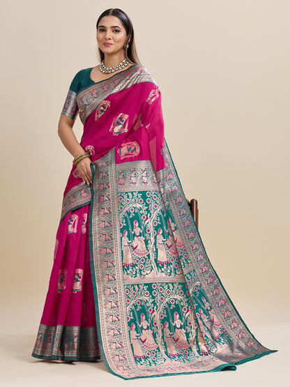 Woven Banarasi Silk Blend Saree