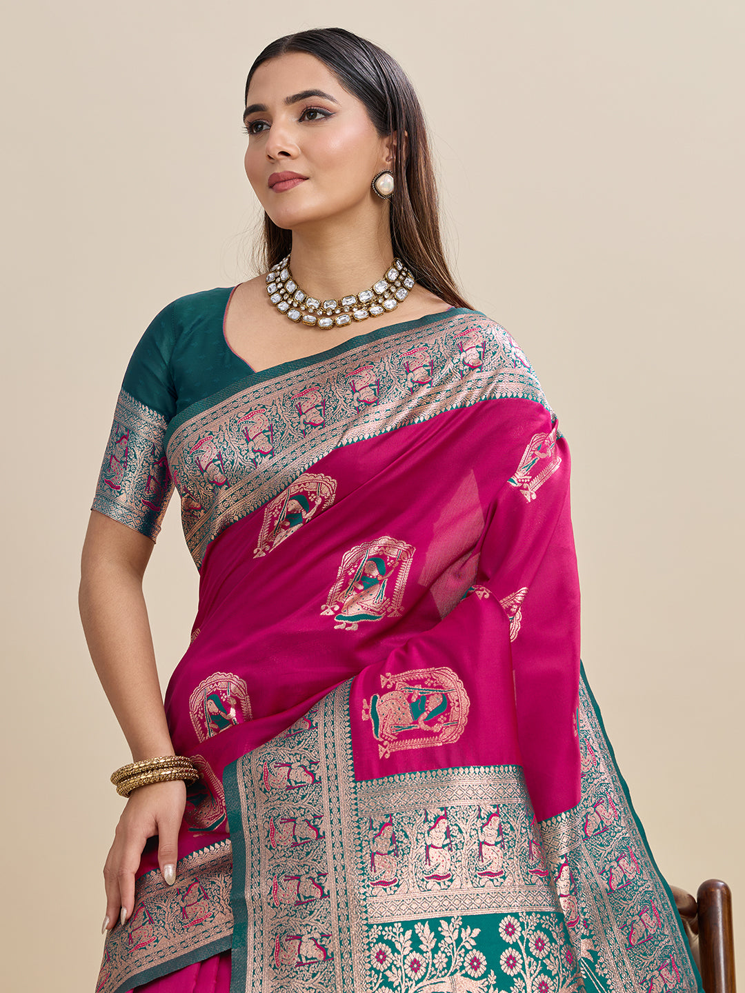 Woven Banarasi Silk Blend Saree