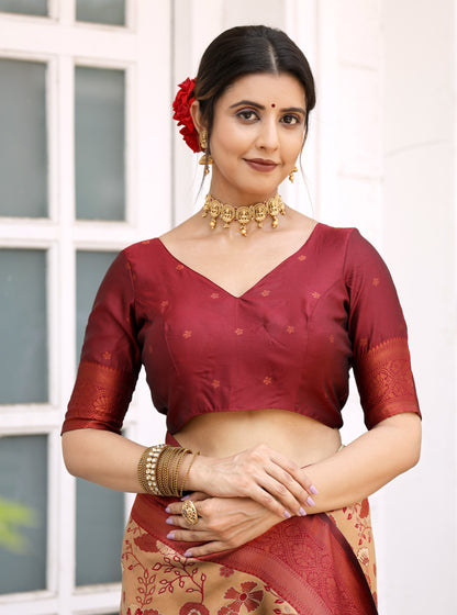 Woven Banarasi Silk Blend Saree