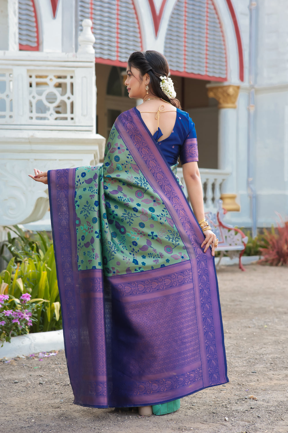 Woven Banarasi Silk Blend Saree