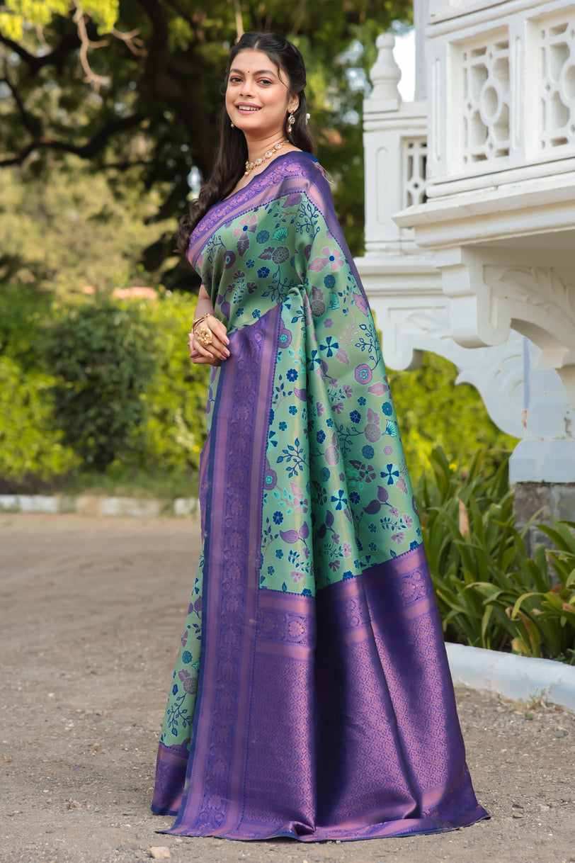 Woven Banarasi Silk Blend Saree