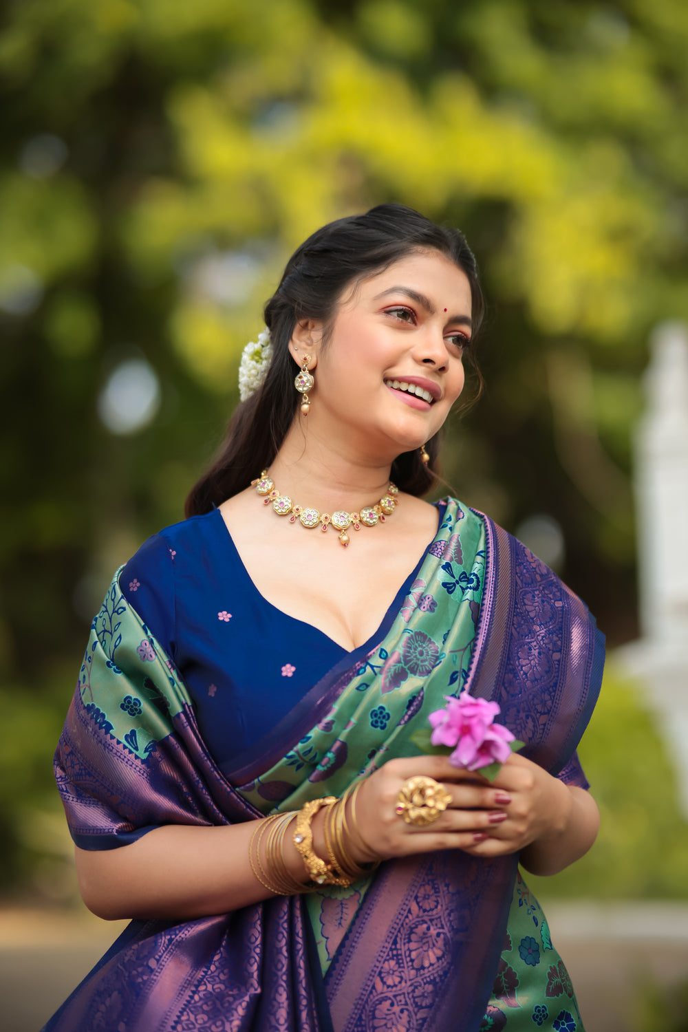 Woven Banarasi Silk Blend Saree