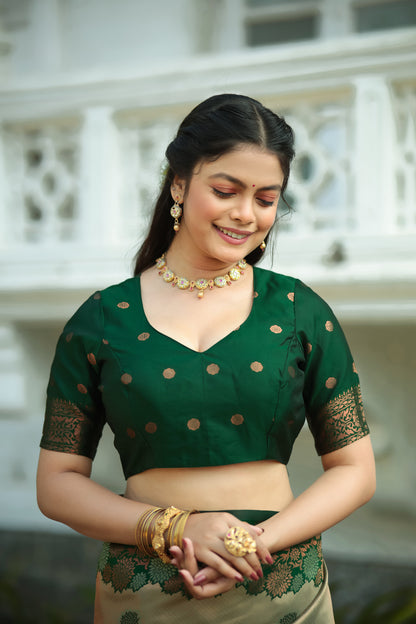 Woven Banarasi Silk Blend Saree