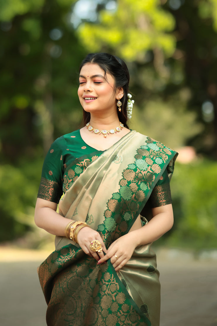 Woven Banarasi Silk Blend Saree