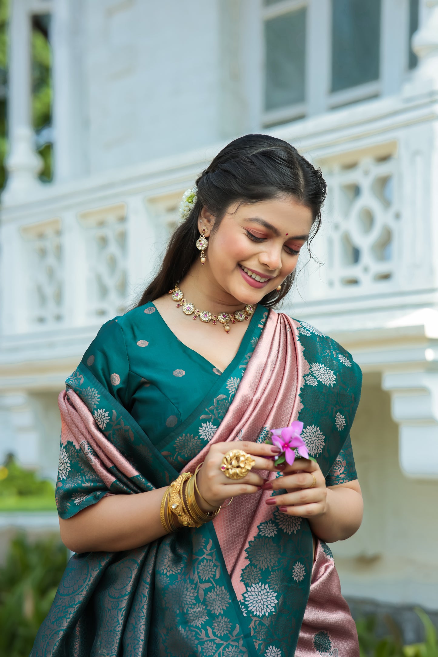 Woven Banarasi Silk Blend Saree