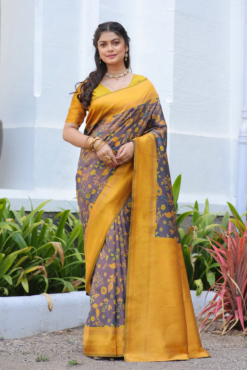 Woven Banarasi Silk Blend Saree