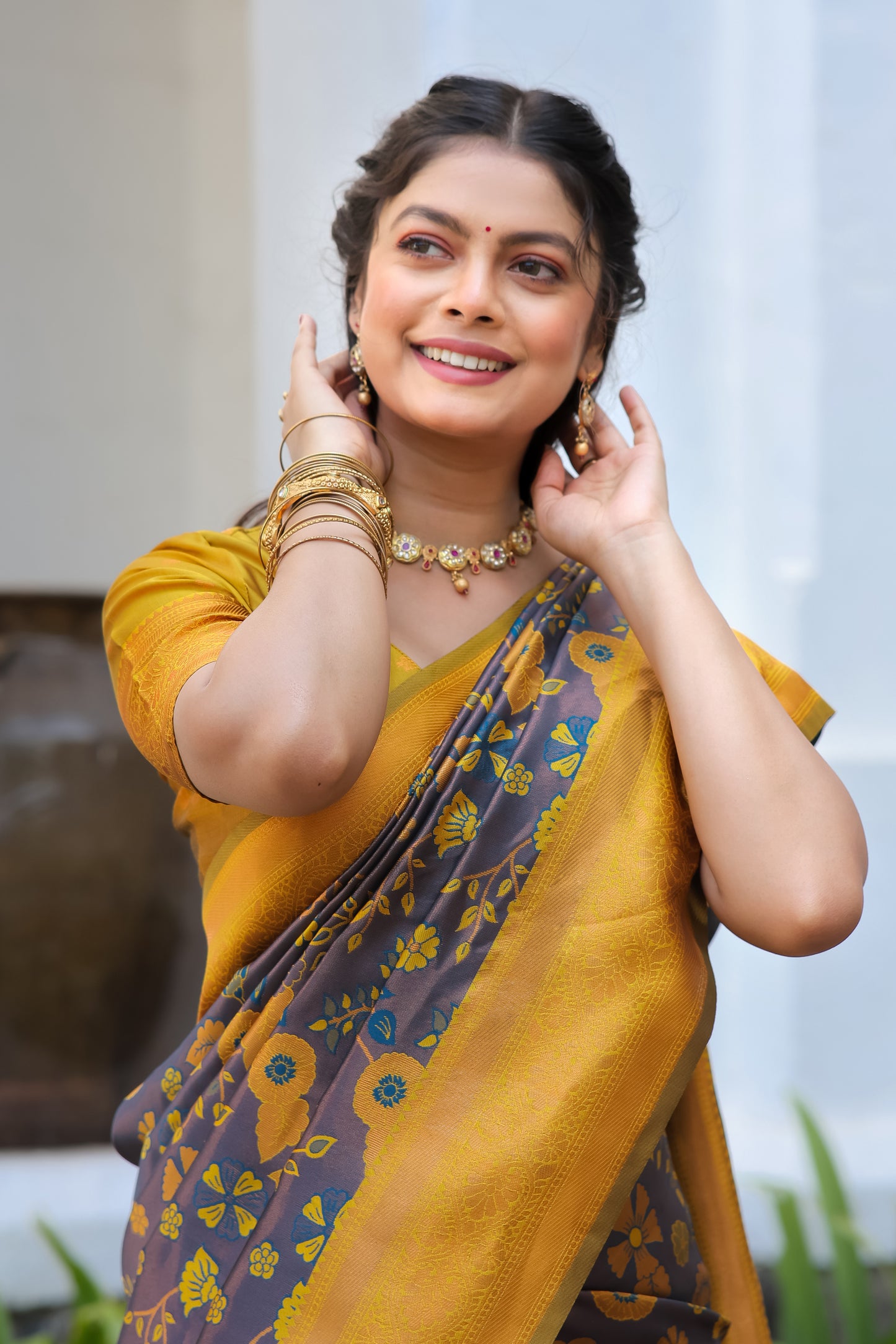 Woven Banarasi Silk Blend Saree