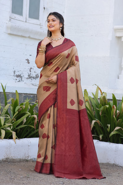 Woven Banarasi Silk Blend Saree
