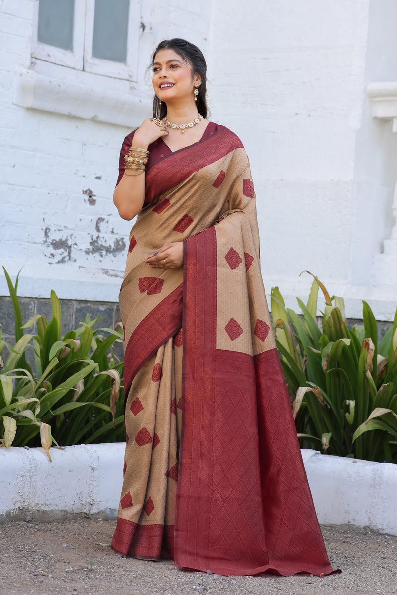 Woven Banarasi Silk Blend Saree