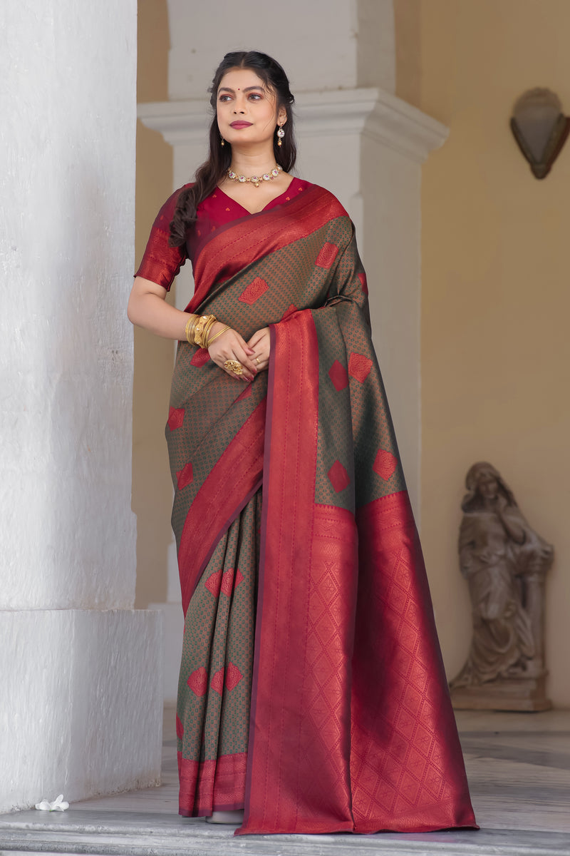 Woven Banarasi Silk Blend Saree