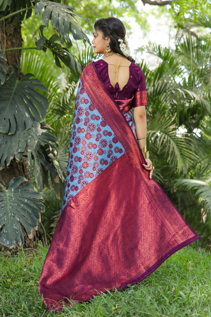 Woven Banarasi Silk Blend Saree