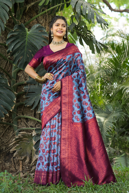 Woven Banarasi Silk Blend Saree
