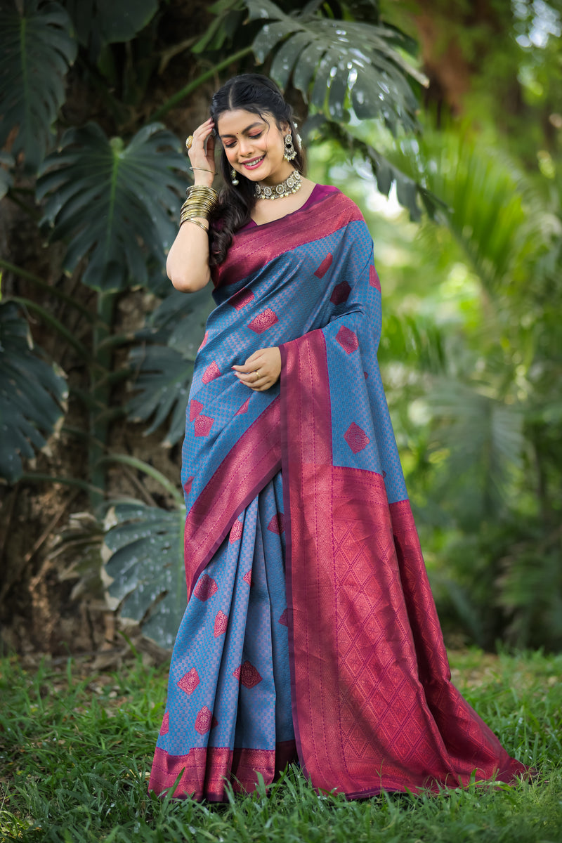 Woven Banarasi Silk Blend Saree