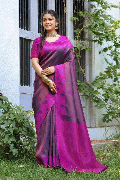 Woven Banarasi Silk Blend Saree